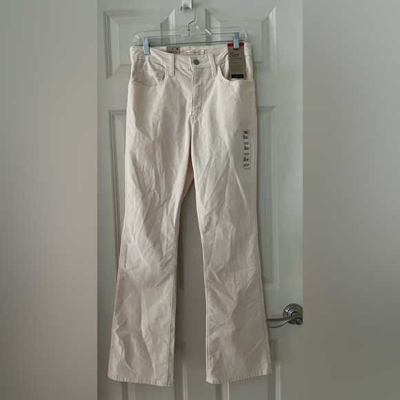 NWT WOMEN’S 725 HIGH RISE BOOTCUT CORDUROY PANTS WHITE SMOKE size 10 30x32 - Picture 1 of 9